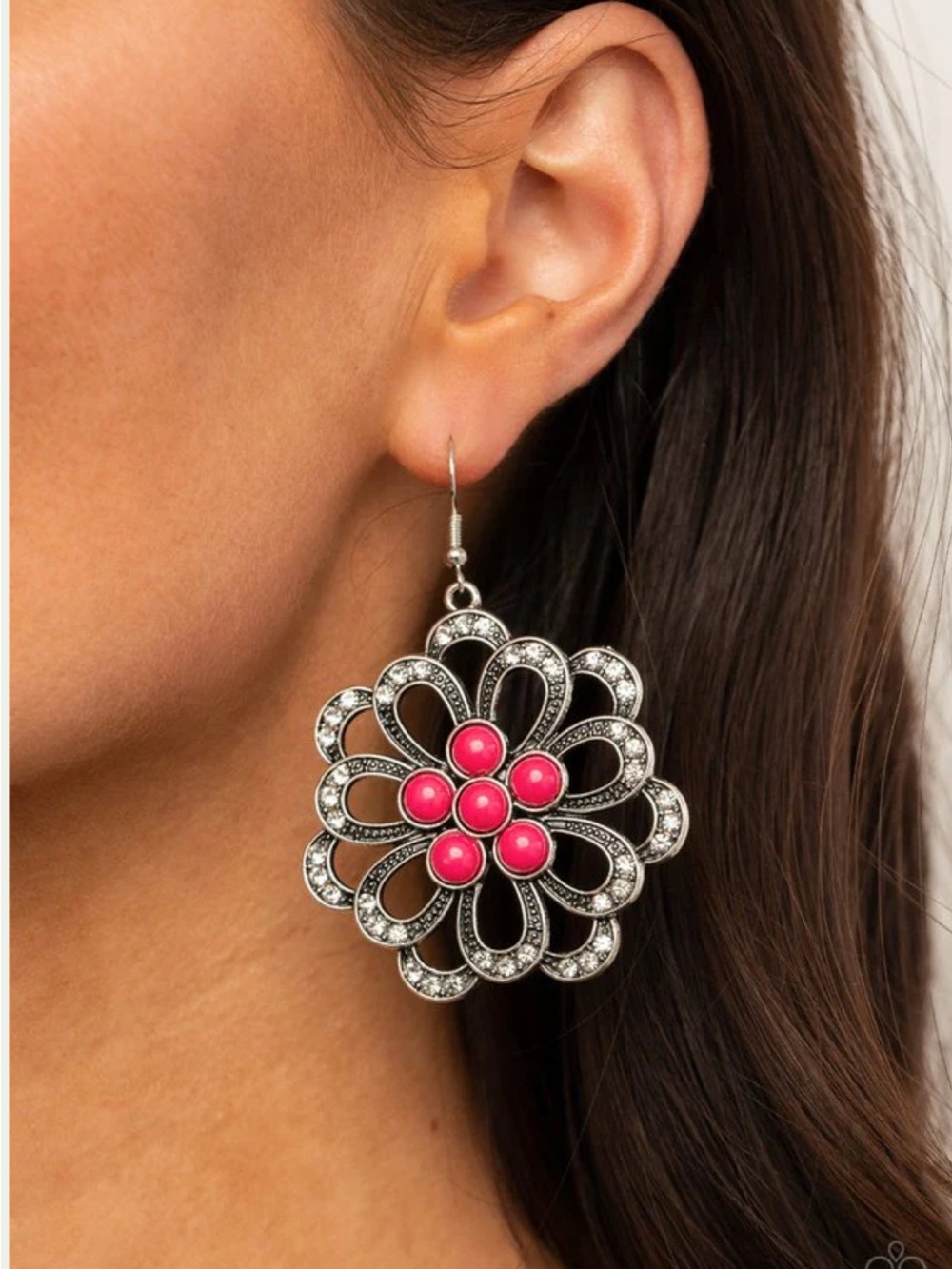 Dazzling Dewdrops - Pink Earrings